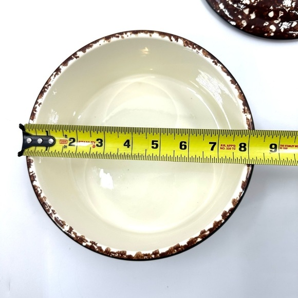 Stangl Town & Country Covered Casserole Dish Lid Soup Pot Brown Sponge Round 8in - Picture 6 of 9